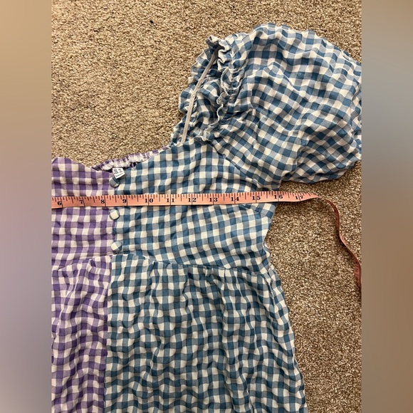 URBAN OUTFITTERS Gingham Plaid Bohemian Daisy Street Milkmaid Midi Dress SIZE L - Picture 10 of 16